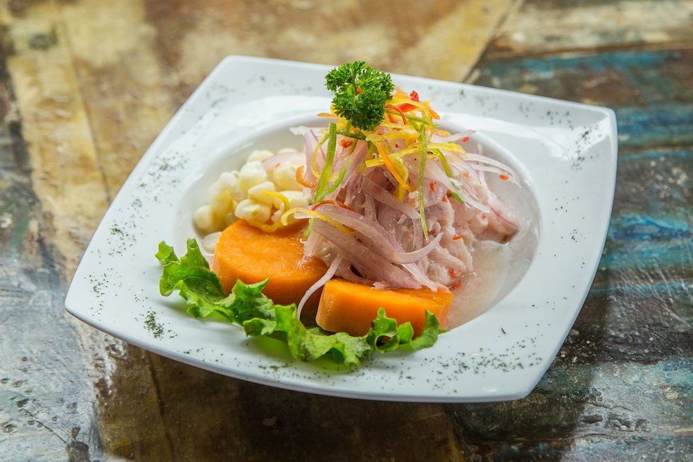 Stock photo of a ceviche plate