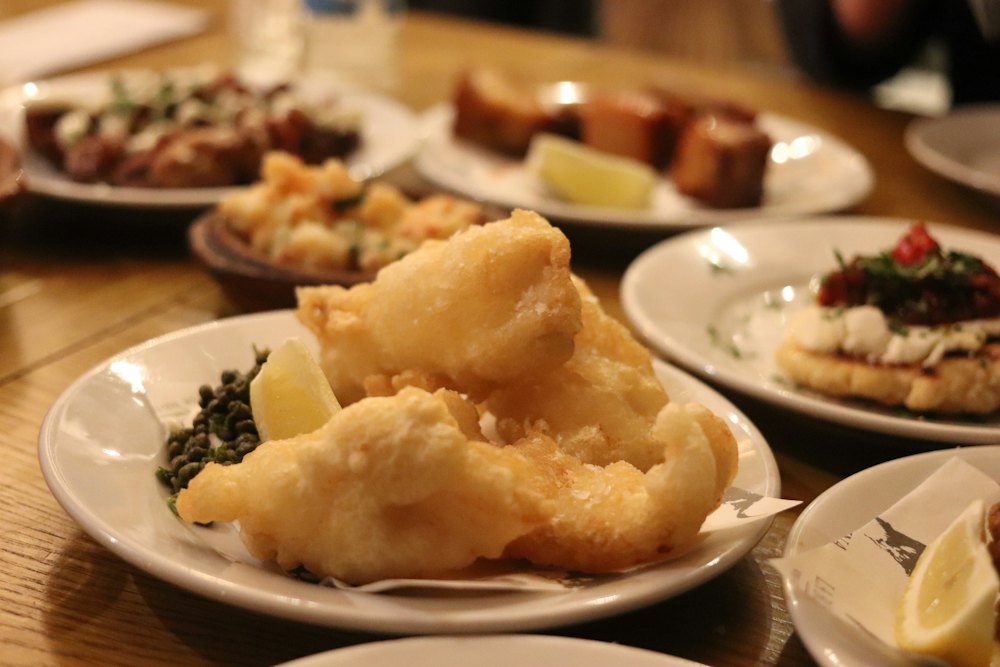 Stock photo of fried fish with lemon